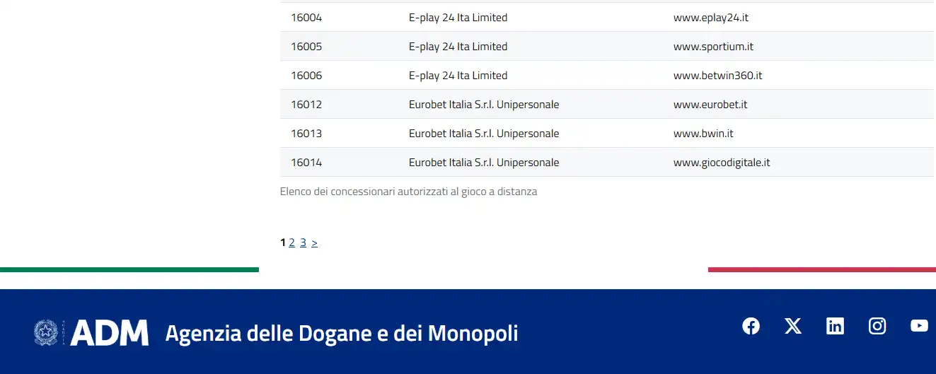 Registro ADM con i domini E-Play 24 ITA Limited